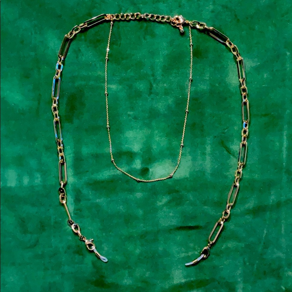 Paperclip glasses mask chain necklace